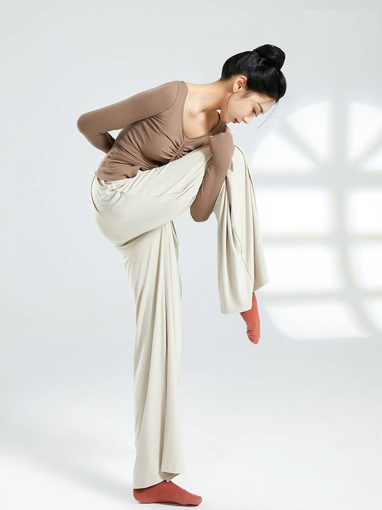 Modern dance clothing adult vertical straight pants Chinese classical dance -shaped dance clothing clothing, wide leg pants practice clothes
