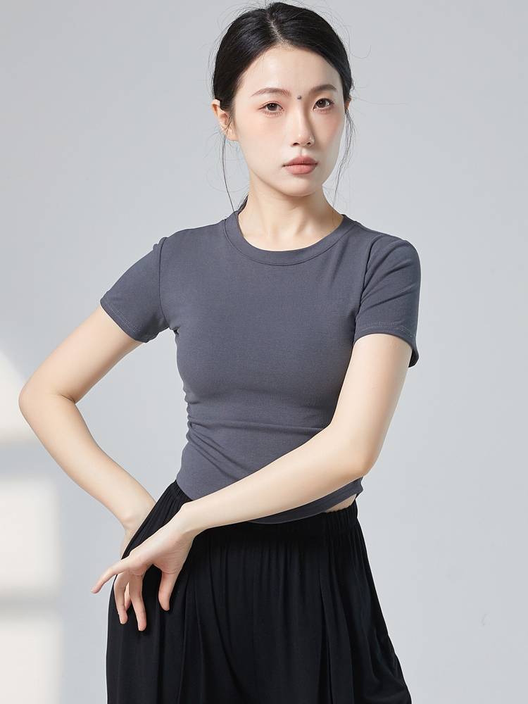 Classical Dance Practice Female Adult Slim Slim Dance Circular Short -sleeved Top Chinese Modern Dance Training Services Summer