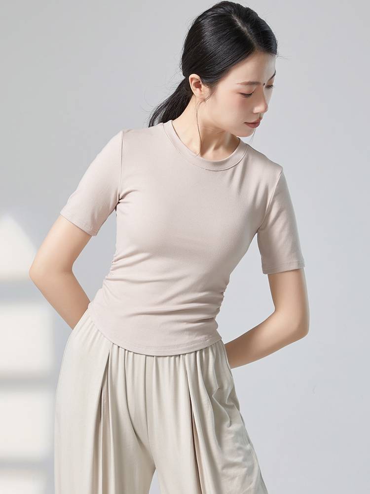 Classical Dance Practice Female Adult Slim Slim Dance Circular Short -sleeved Top Chinese Modern Dance Training Services Summer