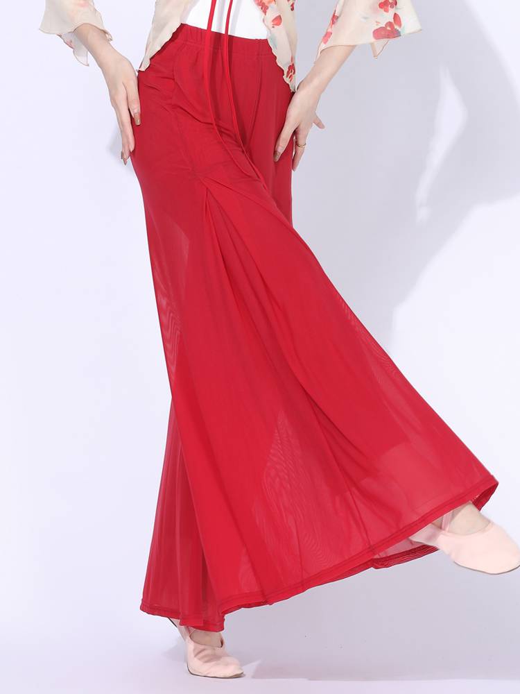 Modern Dance Practice Driven Chinese Classical Dance Performance Performing Double Layerless Speed ​​Water Pants Loose Pants Wide -leg Pants