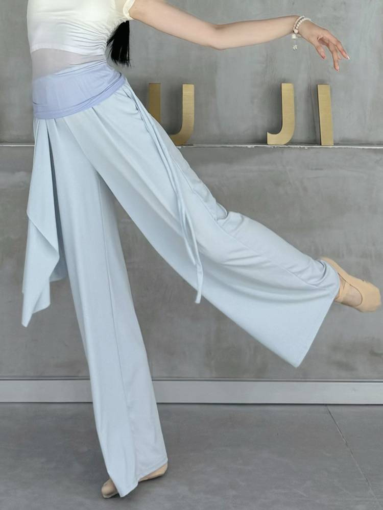 Modern dance elegant wide leg pants new dancing clothes Chinese classical practice clothes loose straight dance pants summer