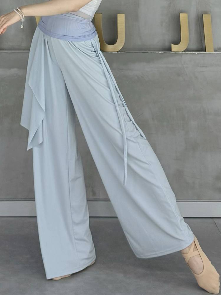 Modern dance elegant wide leg pants new dancing clothes Chinese classical practice clothes loose straight dance pants summer