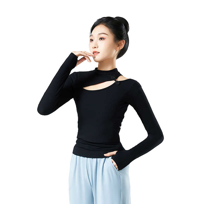 Classical dance new top modern dance exercises black shape training suit tight Chinese dance service adult