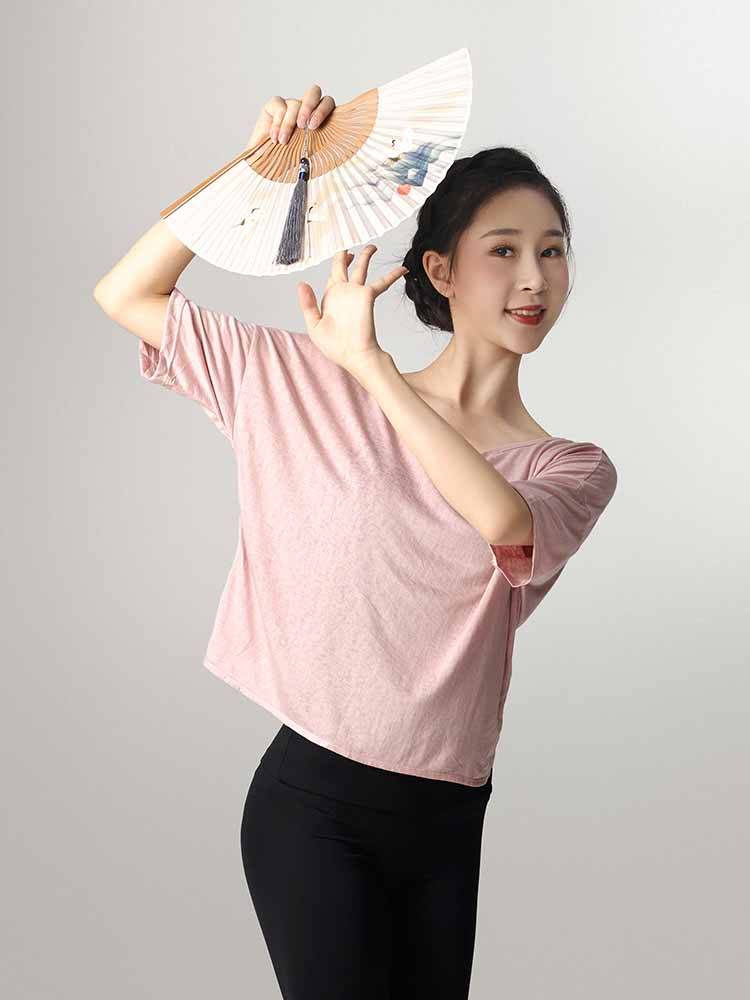 Sansha dance practice service Short -coat female shape new modern Latin classical dance training short -sleeved beautiful back
