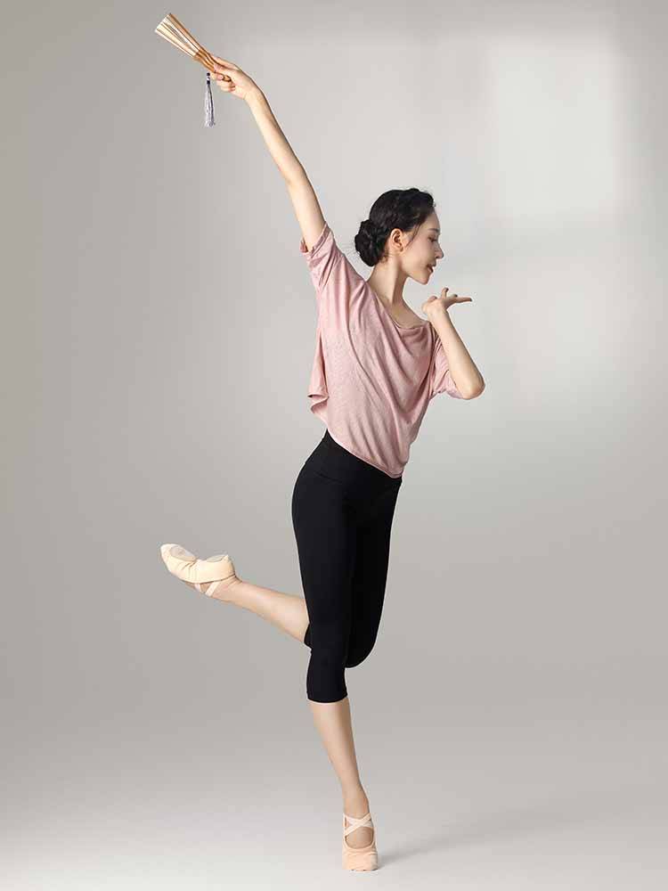 Sansha dance practice service Short -coat female shape new modern Latin classical dance training short -sleeved beautiful back
