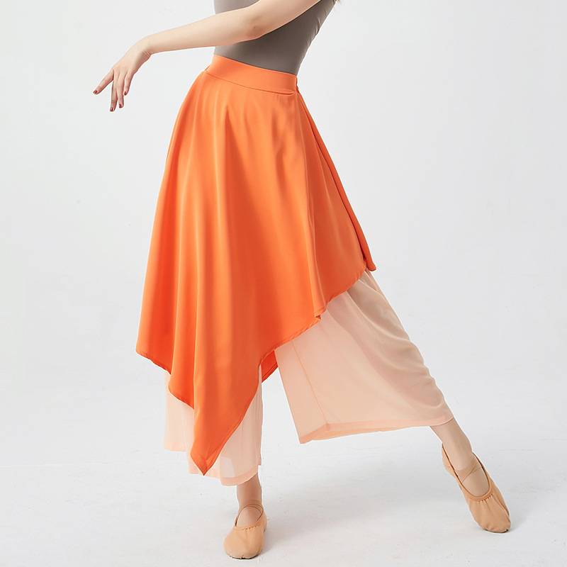 Chinese dance pants women's loose elegant chiffon skirt pants modern dance classical dance performance, practice, wide -leg pants