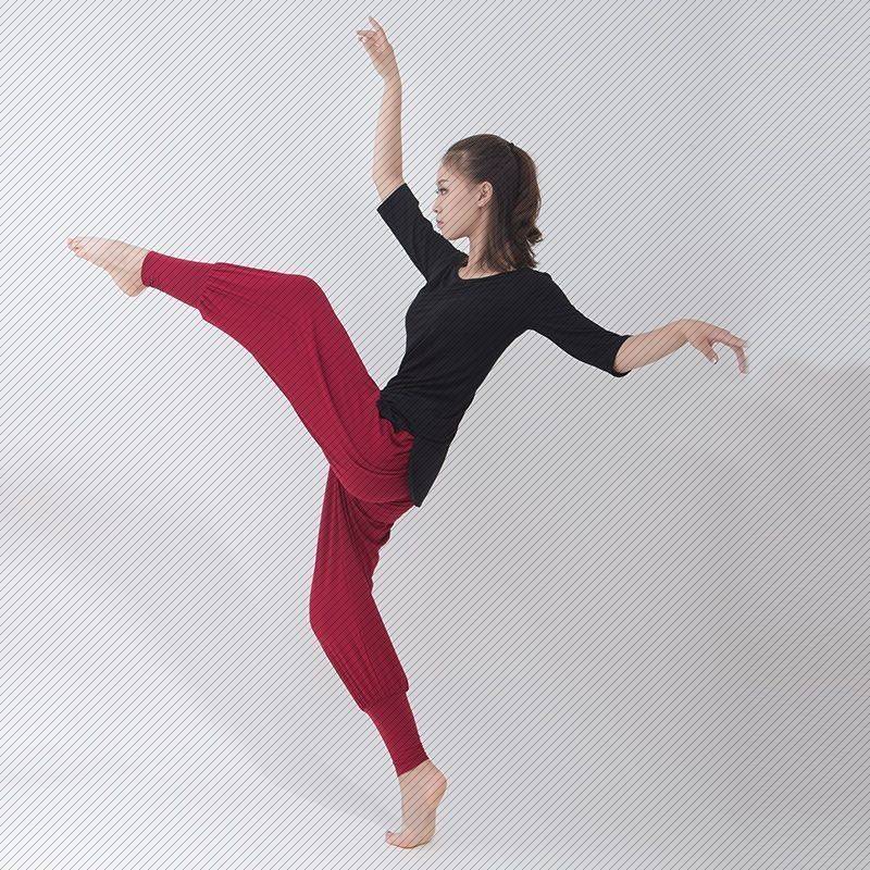 Art test dance pants men and women modern dance exercise pants adult loose black lantern pants Mongolian dance pants classic pants