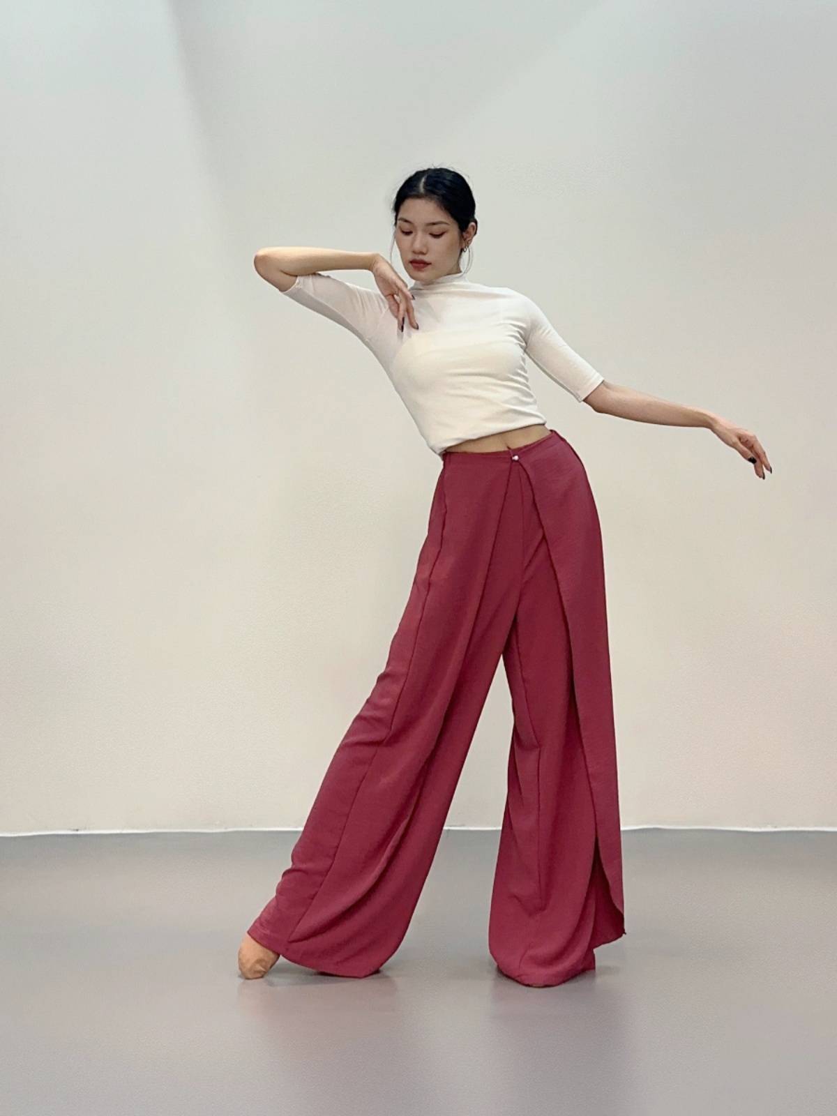 Modern dance pants straight wide leg pants Classical dance exercise suit Yamamoto pants female Chinese dance -shaped clothing