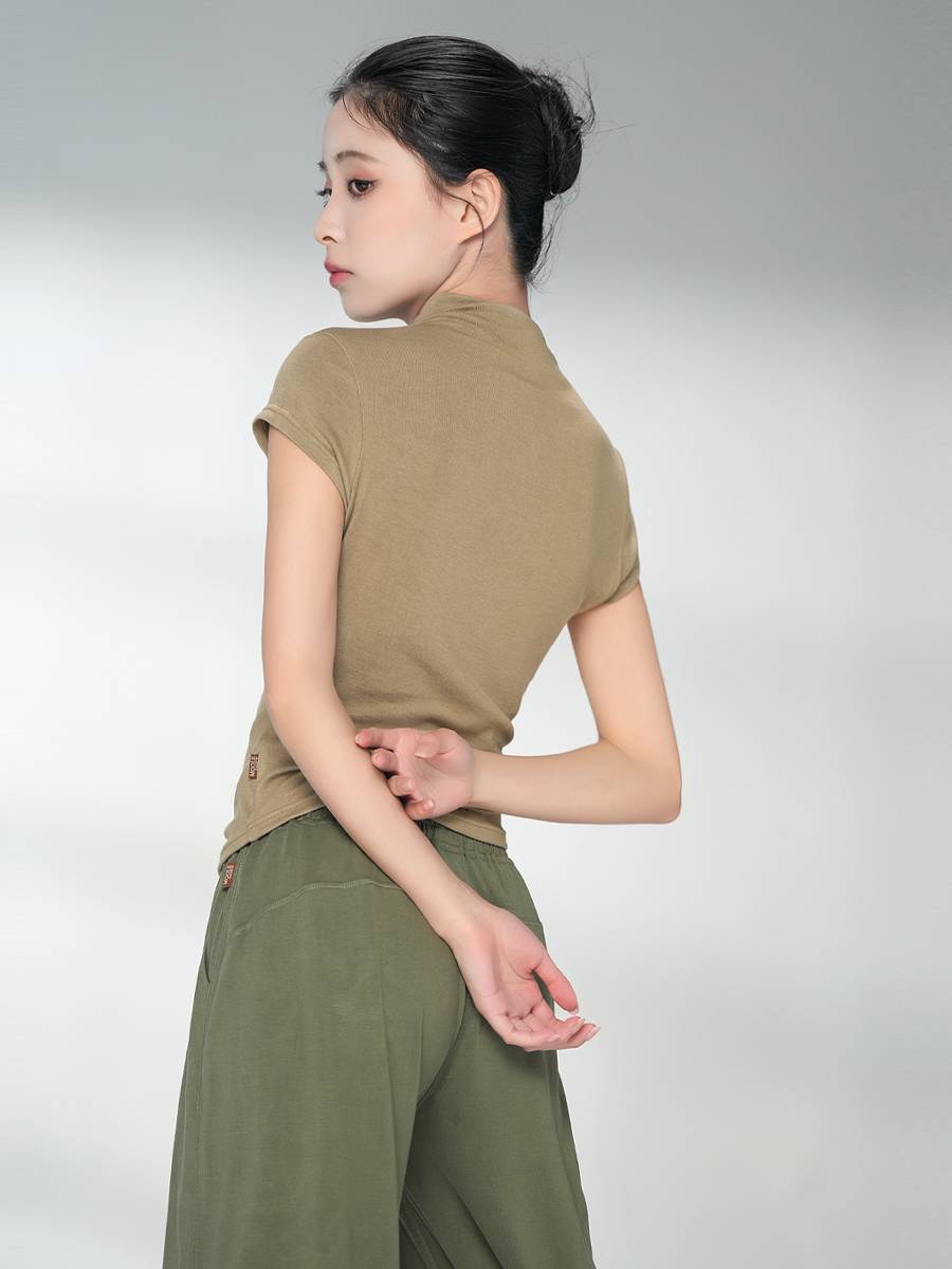 Little Jasmine Dance Server Top Female Short Sleeve Adult Dance Classical Dance Chinese Dance Modern Dance Practice Summer Summer