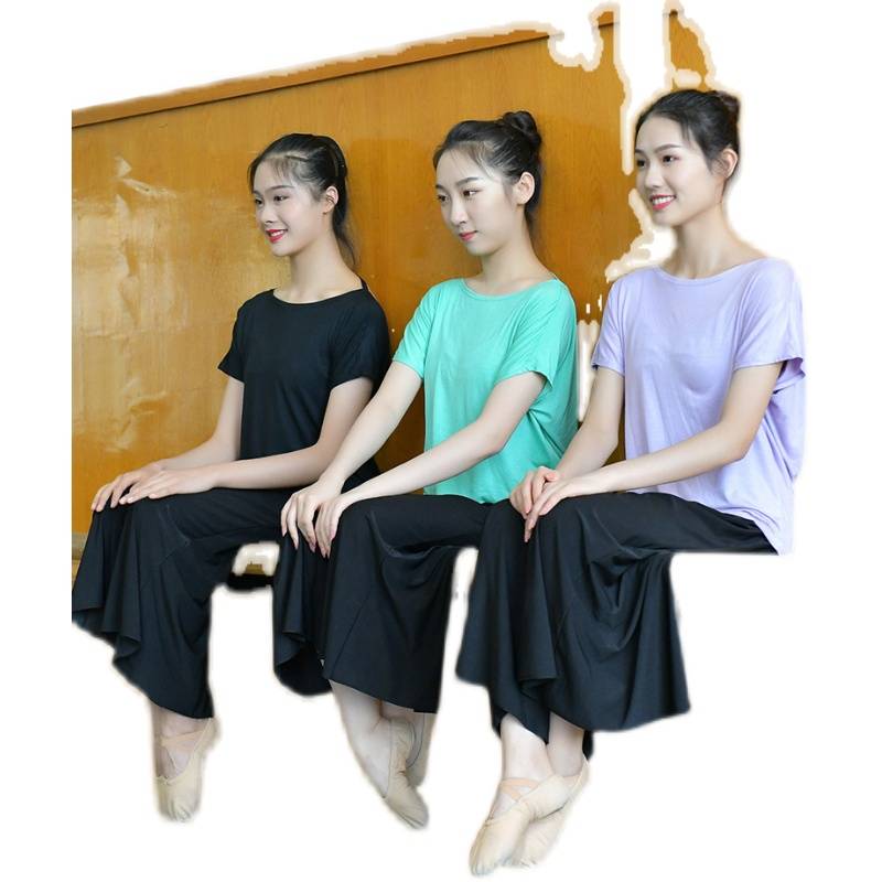 Classical dance clothing training exercise ballet training big back short -sleeved short -sleeved gymnastic cotton Modal