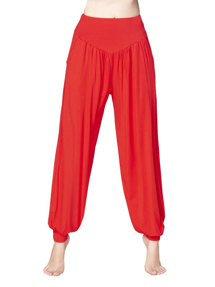 Dance pants female Modal loose modern dance wide -leg pants Classical national costumes practice clothes pocket lantern pants