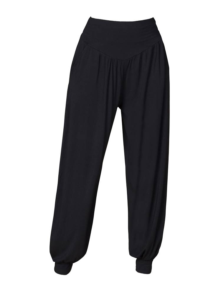 Dance pants female Modal loose modern dance wide -leg pants Classical national costumes practice clothes pocket lantern pants