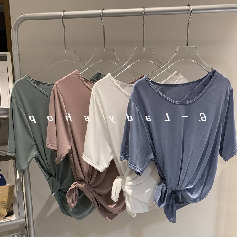 Modern dance clothing women's body exercise uniform short sleeve top, loose and thin Chinese classical dance yoga training clothing