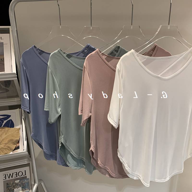 Modern dance clothing women's body exercise uniform short sleeve top, loose and thin Chinese classical dance yoga training clothing