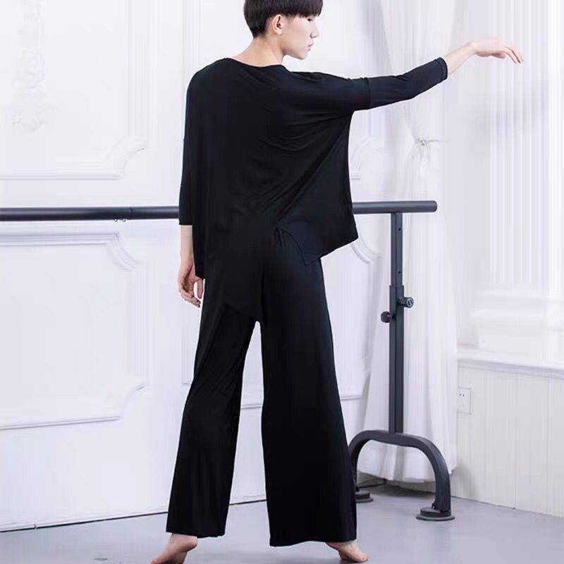 Dance service men and women adult loose tops of modern dance exercises performed Modal -shaped sports kick training set