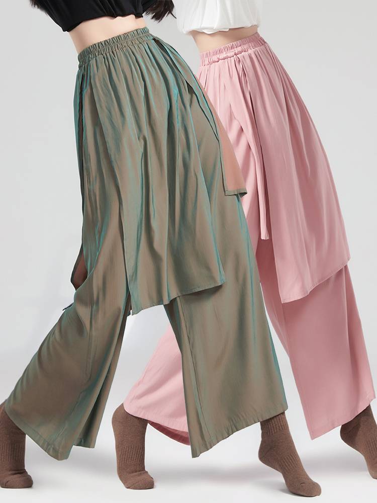 Classical dance dance pants women's loose and elegant wide legs practice skirt pants Chinese modern dance body training dancing clothing