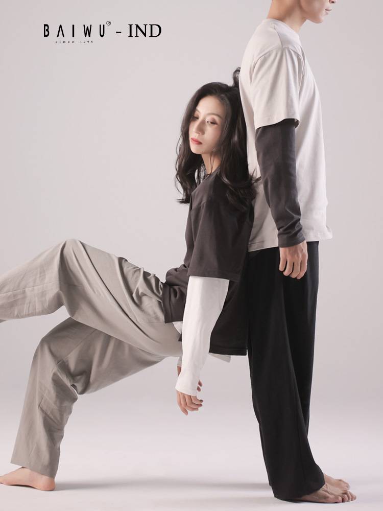 Baiwu Zhao Lei IND series modern dance short -sleeved training T -shirt pure cotton loose exercise clothes 121120056