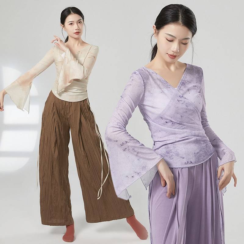 Spring Classical Dance Women's Rhymes Rhymes High Sleeve Character Chinese Modern Dance -shaped Body V Training Dance Practice