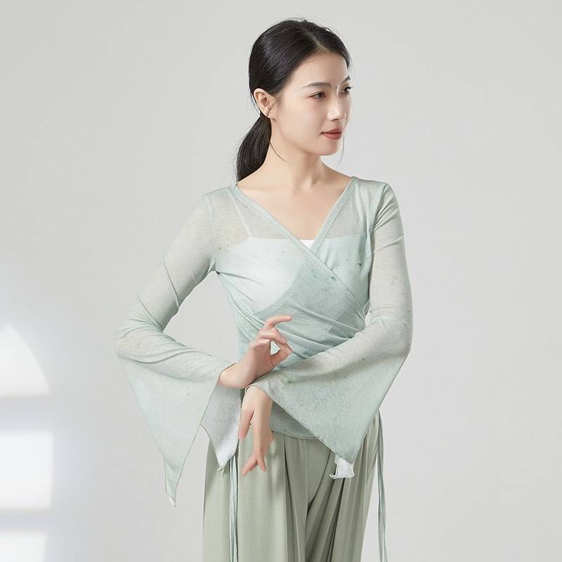 Spring Classical Dance Women's Rhymes Rhymes High Sleeve Character Chinese Modern Dance -shaped Body V Training Dance Practice