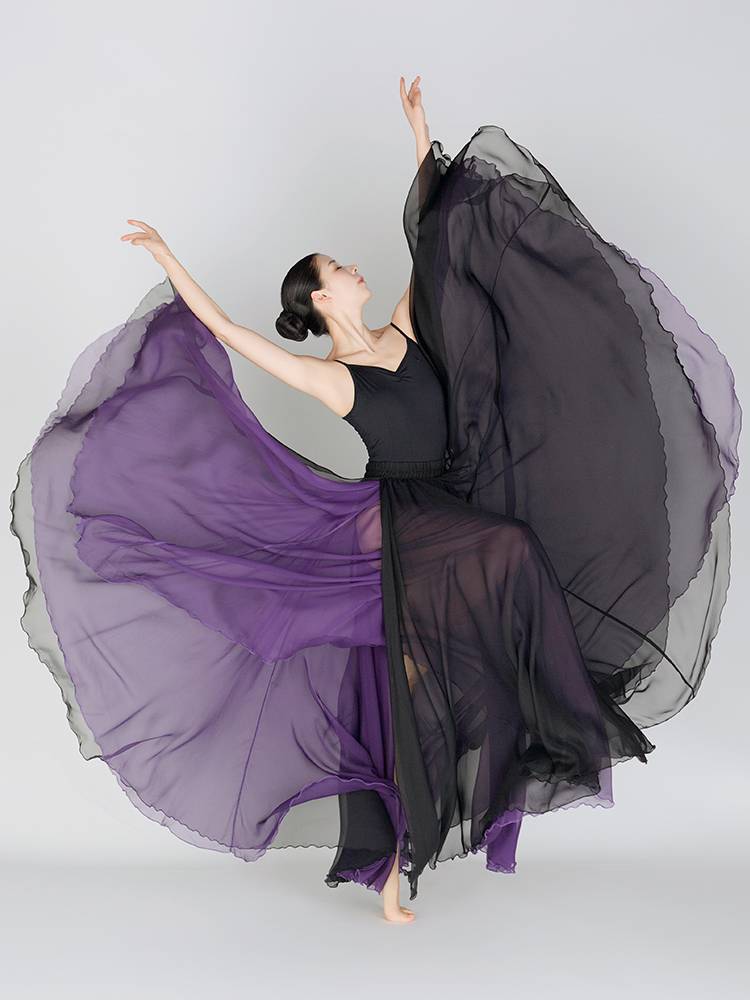 720 -degree Silk Skirt Dance Dance Dance Female Classical Xinjiang National Modern Dance Halway Skirt Practice Skirt Performance Service