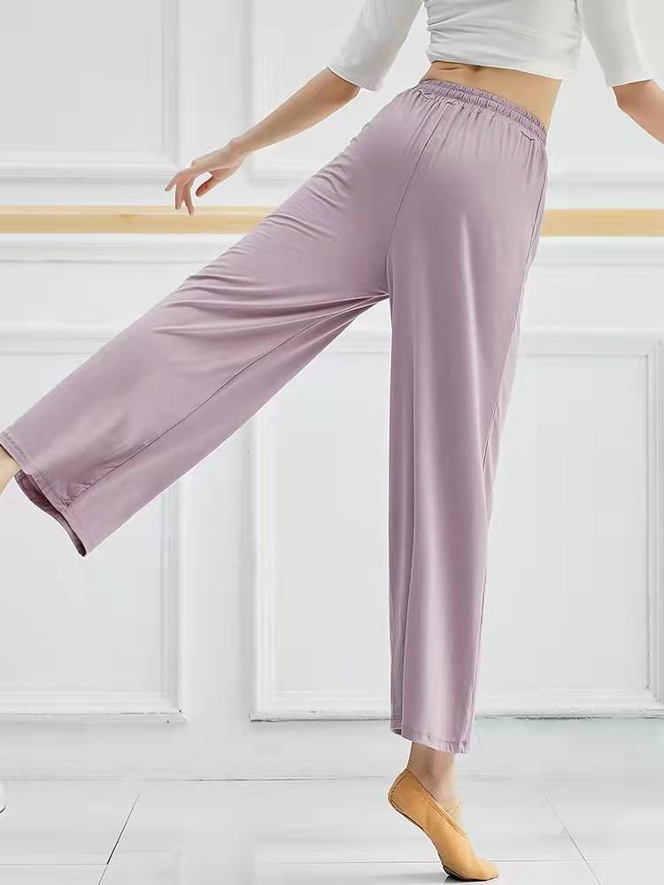 New Madel wide -leg pants high waist straight vertical elasticity Modern dance exercise pants classical dance pants yoga pants