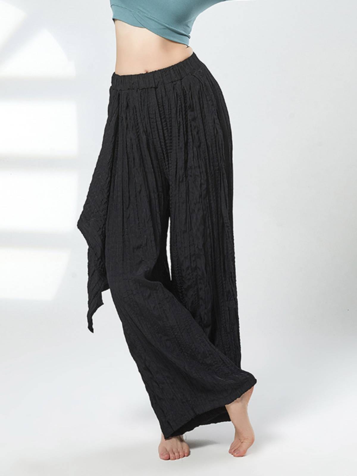 Modern dance pants dance pants loose shape body exercise pants folds straight wide -leg pants classical dance teacher class pants