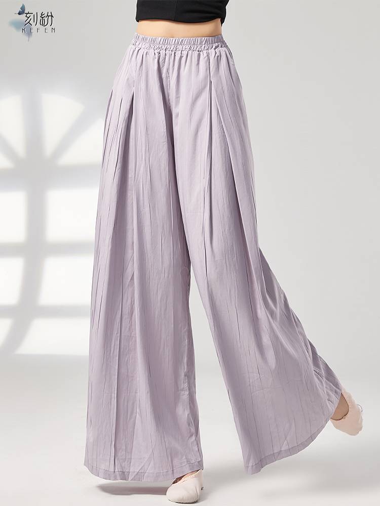 Dance pants female folds loose wide -leg pants Modern dance exercise skills testing Chinese style classical dance clothing elegant