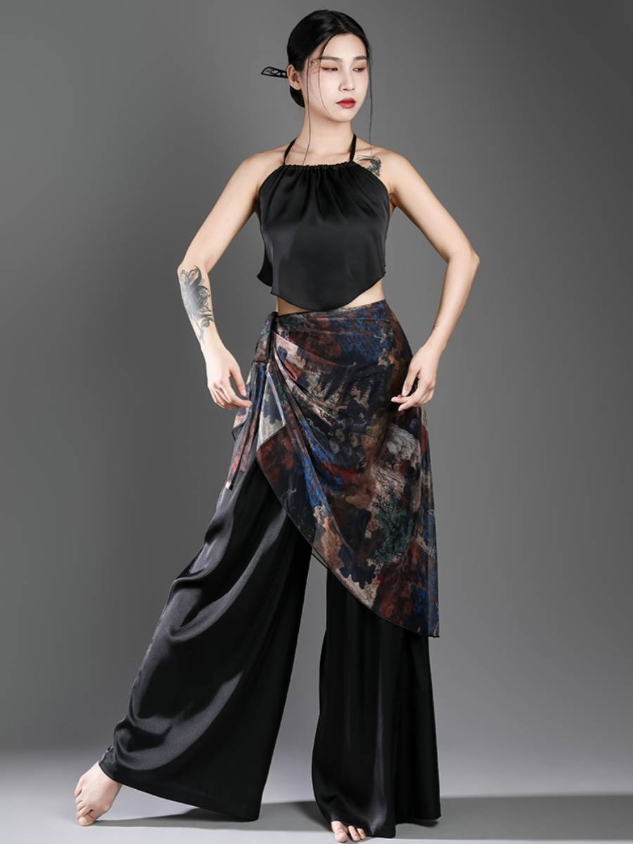 Gufeng Jazz Dance, Belly Bades, Classical Dance Classical Dance Ethnic Wind Broken Skirt Waist Modern Dance Pants