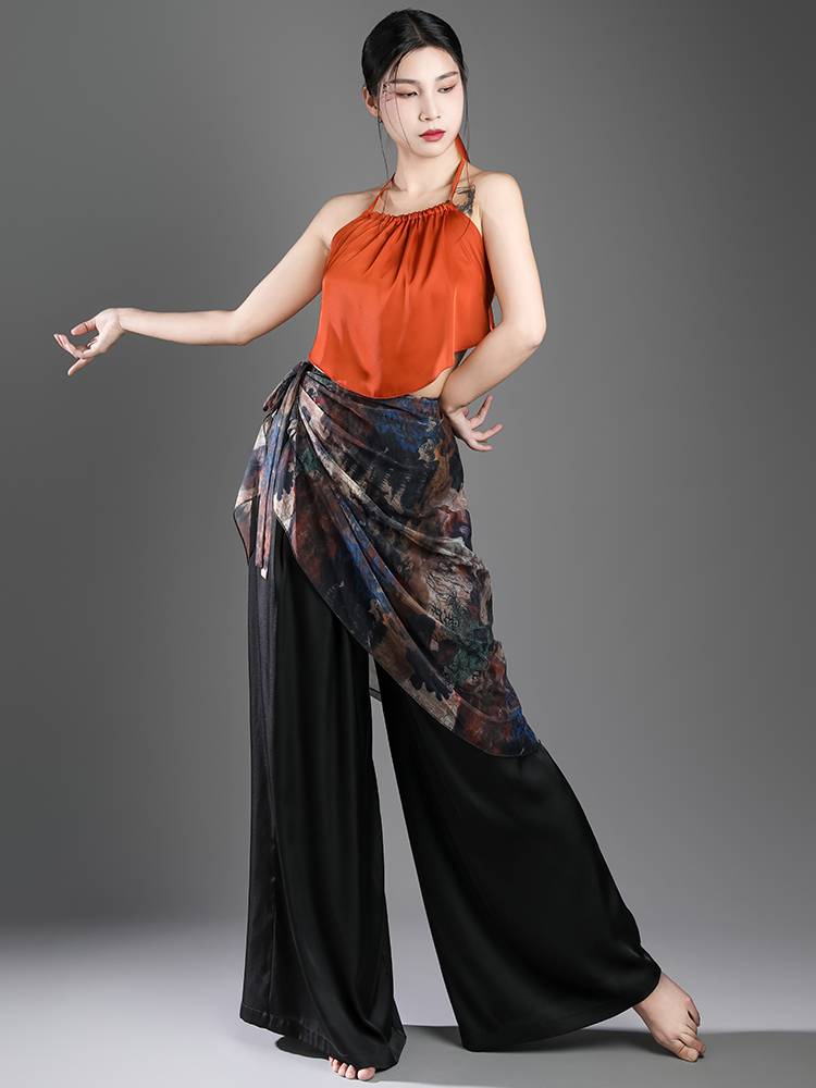 Gufeng Jazz Dance, Belly Bades, Classical Dance Classical Dance Ethnic Wind Broken Skirt Waist Modern Dance Pants