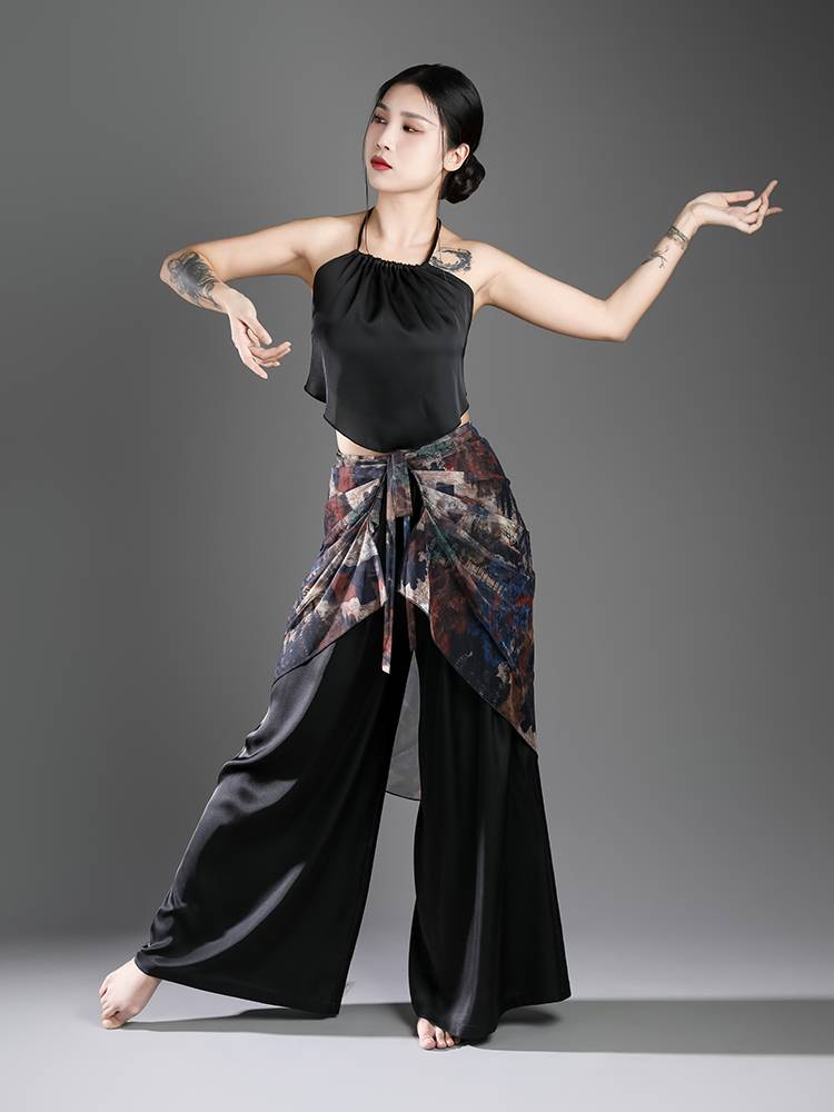 Gufeng Jazz Dance, Belly Bades, Classical Dance Classical Dance Ethnic Wind Broken Skirt Waist Modern Dance Pants
