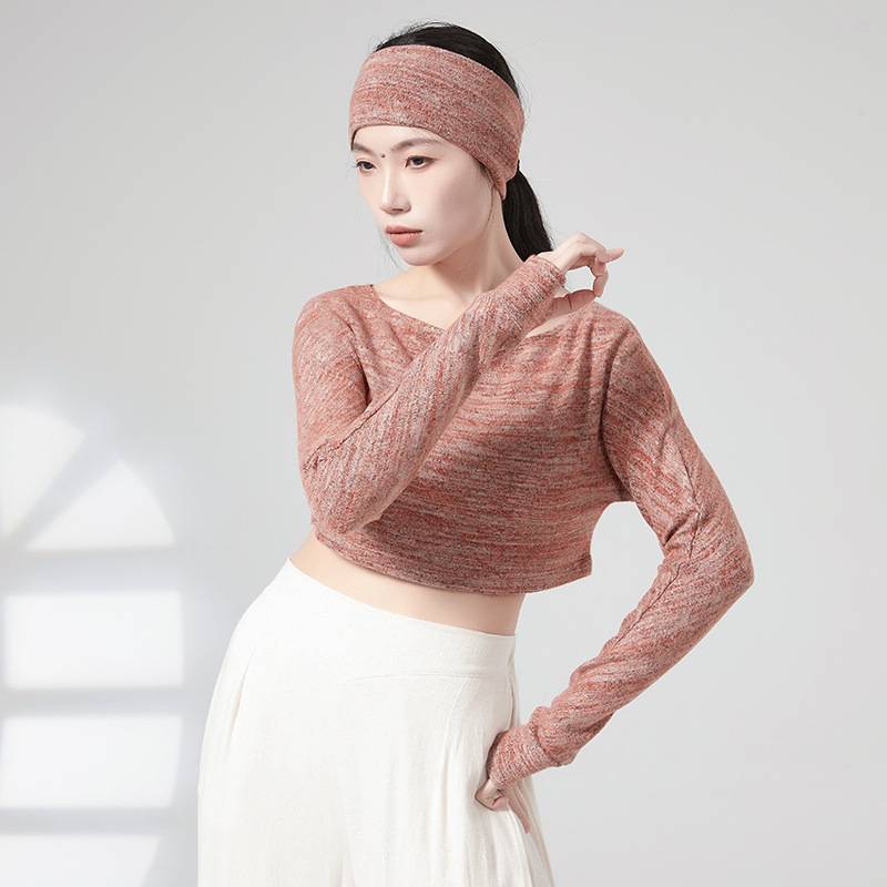 Modern dance clothing female hemp potato muscle jersey dance service modern breathable short arms long square dance clothing