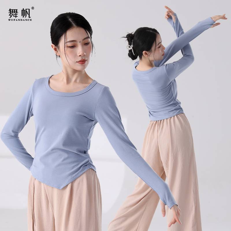 Dance top female E model modern dance short -sleeved training clothing classical dance exercise skills Chinese dance dance service