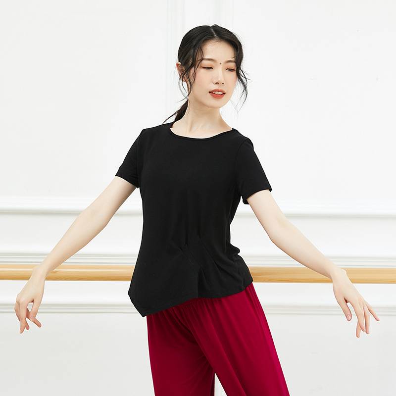 Modern dance exercise, female dance clothing top, loose body training clothing, dancing dancing clothes Chinese dance