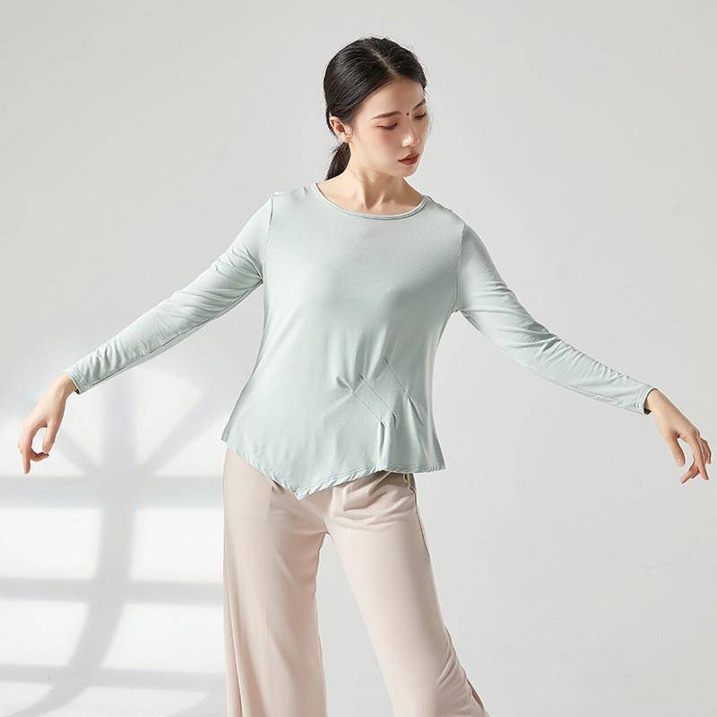 Modern dance exercise, female dance clothing top, loose body training clothing, dancing dancing clothes Chinese dance