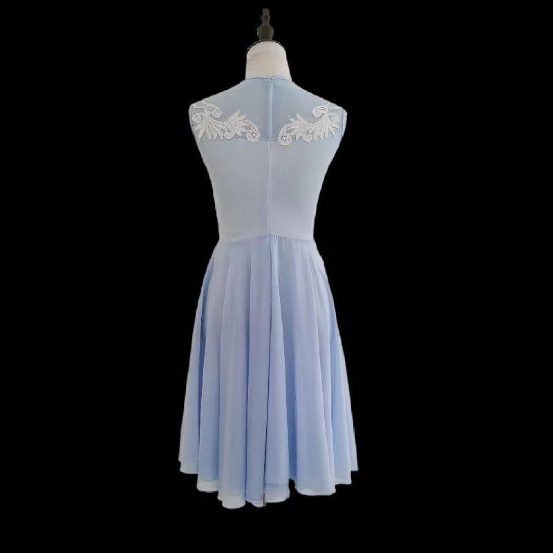 Modern dance and dance clothing female classroom same sleeveless dress, short skirt, elegant yarn skirt, showing performance
