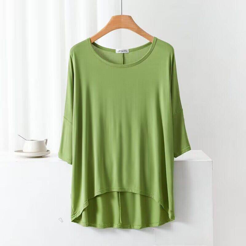 Dance service top female modern dance training service Modal loose mid -sleeved round neck T -shirt dancing collection training service