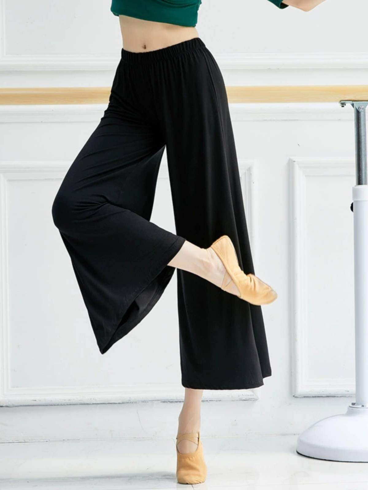 Modern Dance Practice Montel Loose Loose Looped Female Women's High -waisted wide -leg Pants Student Training Class 9 Pants