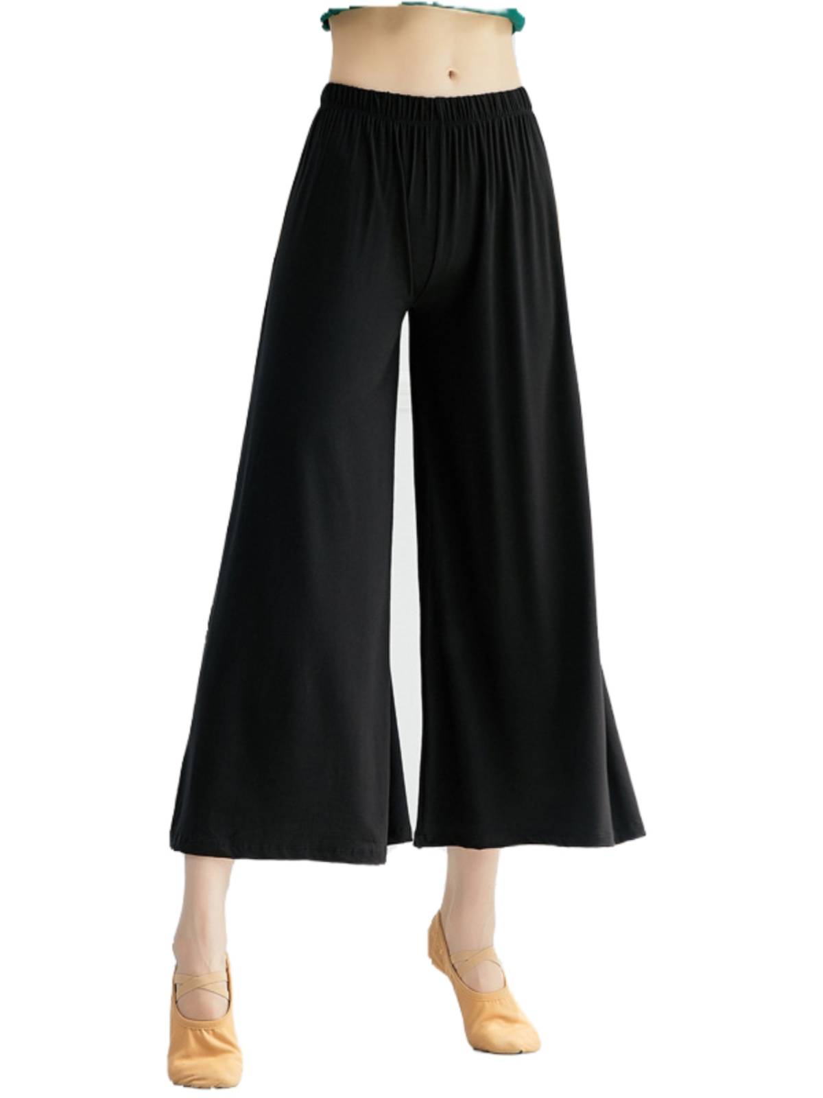 Modern Dance Practice Montel Loose Loose Looped Female Women's High -waisted wide -leg Pants Student Training Class 9 Pants
