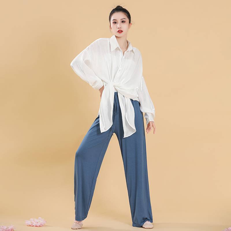 Modern dance lining female high -level sensory classical dance exercise, loose Chinese dance clothes shirt -shaped sports performance performance
