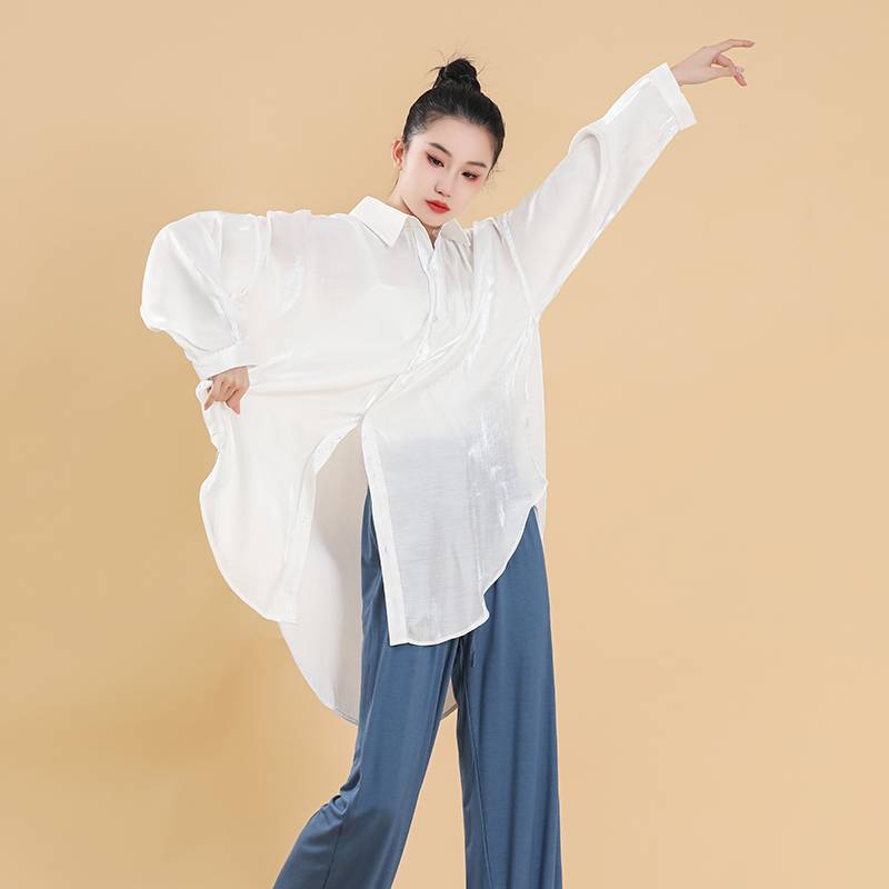 Modern dance lining female high -level sensory classical dance exercise, loose Chinese dance clothes shirt -shaped sports performance performance
