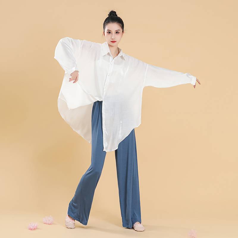 Modern dance lining female high -level sensory classical dance exercise, loose Chinese dance clothes shirt -shaped sports performance performance