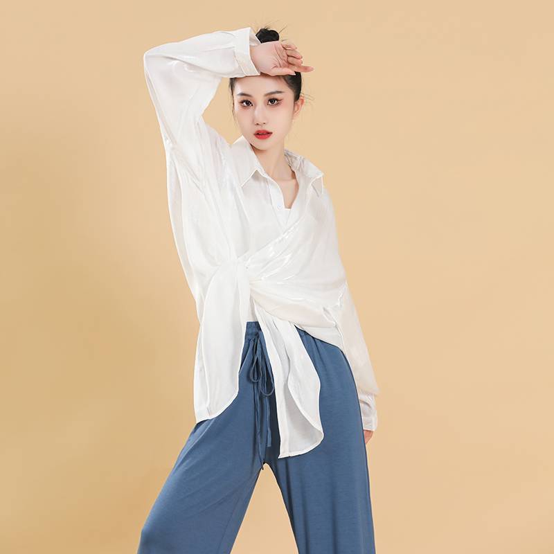 Modern dance lining female high -level sensory classical dance exercise, loose Chinese dance clothes shirt -shaped sports performance performance