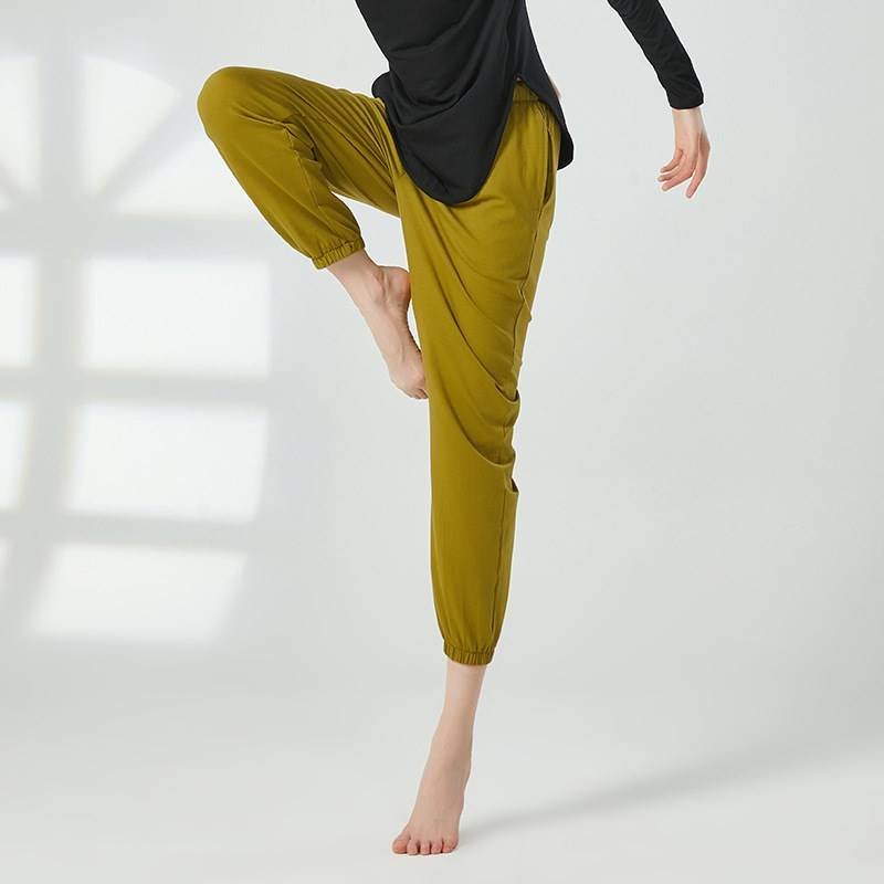 Modern dance pants body training clothing female thin cone dance pants classical dance carrot pants small feet long pants winter