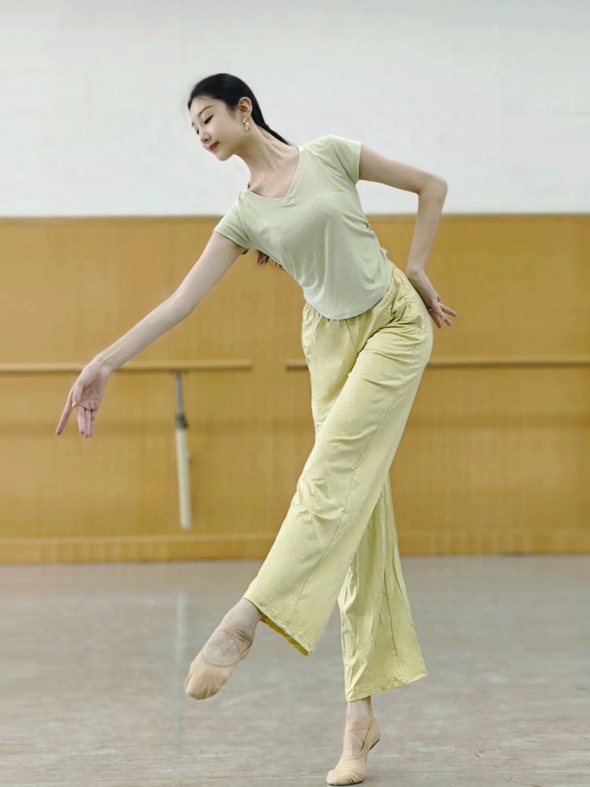 Summer adult modern dance clothing short -sleeved top training professional grade Chinese classical dancing female slim yoga