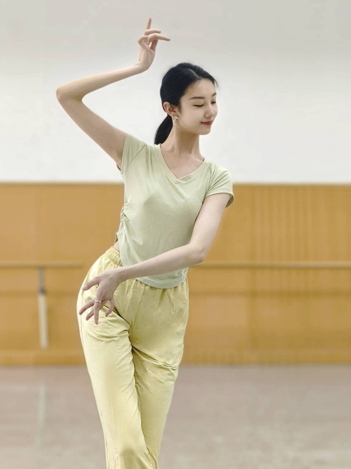 Summer adult modern dance clothing short -sleeved top training professional grade Chinese classical dancing female slim yoga