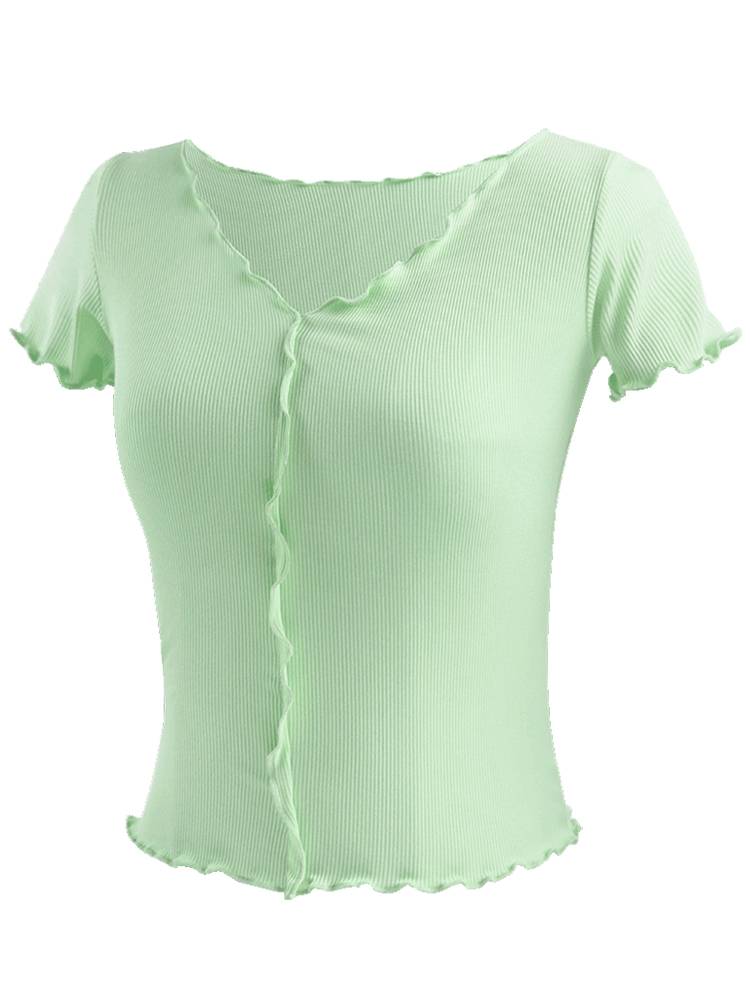 Dance service female short -sleeved top summer thin modern dance service Chinese dance exercise adult ballet service training