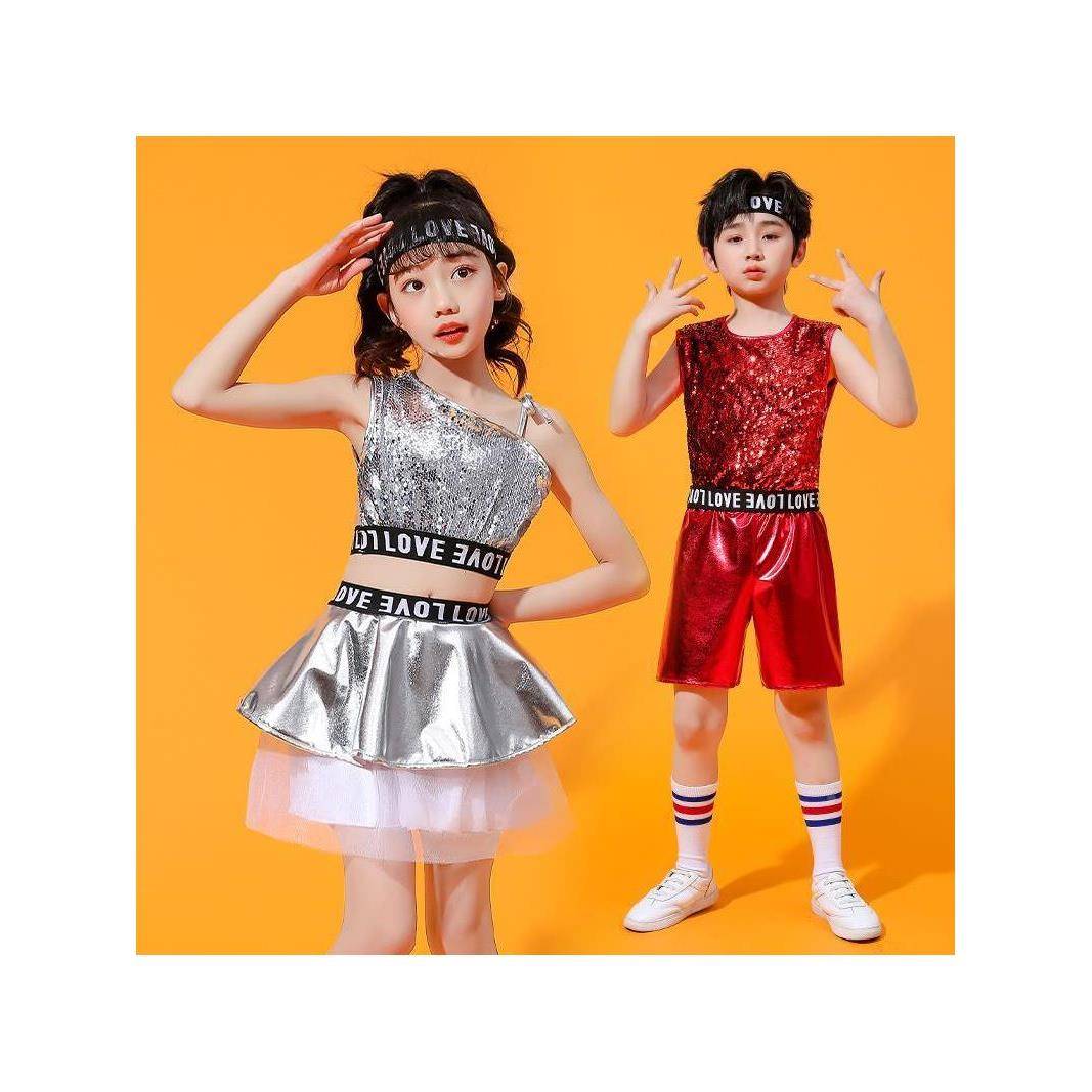 Children's Children's Men's Performance Series Modern Dance Street Dance Jazz Dance La La La La La Skirt Sequenant Performance Set