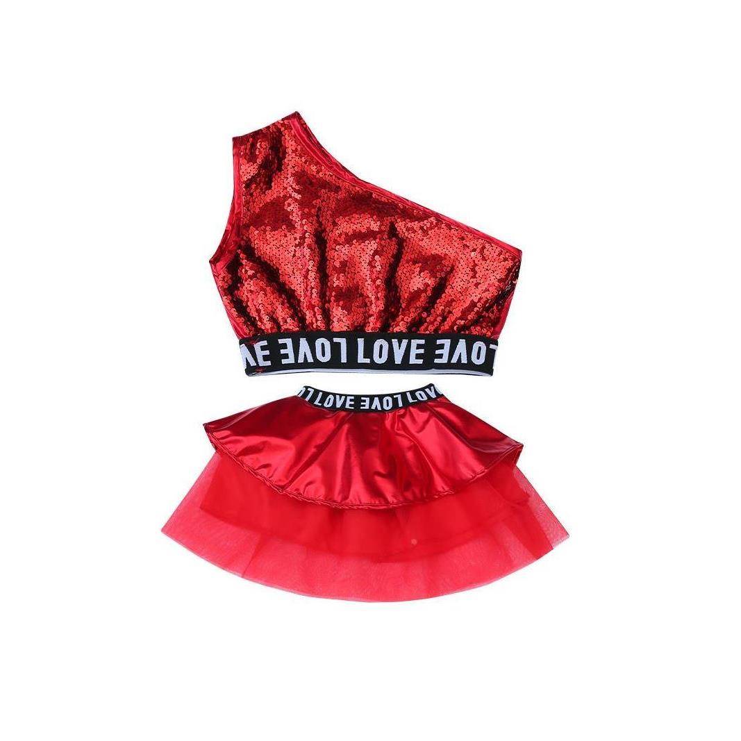 Children's Children's Men's Performance Series Modern Dance Street Dance Jazz Dance La La La La La Skirt Sequenant Performance Set