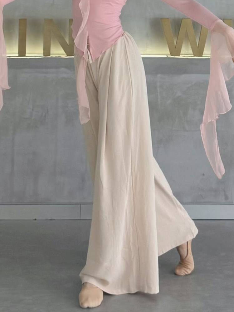 Classical dance elegant wide leg pants loose modern dance pants Chinese dance exercise pants adult 2024 new dance pants
