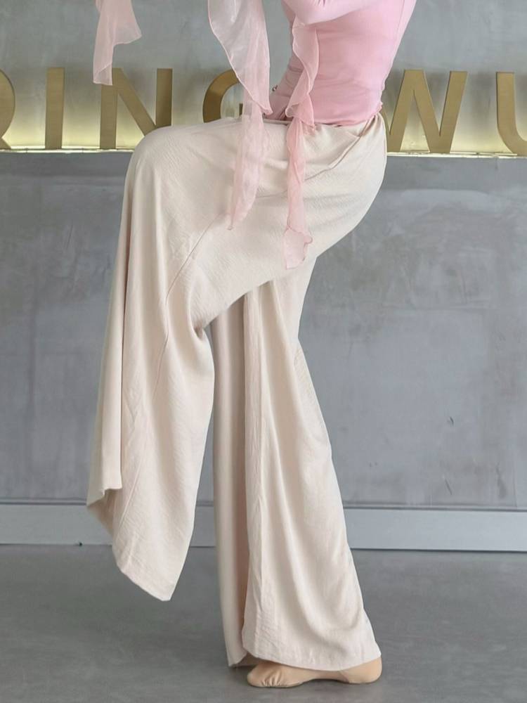 Classical dance elegant wide leg pants loose modern dance pants Chinese dance exercise pants adult 2024 new dance pants